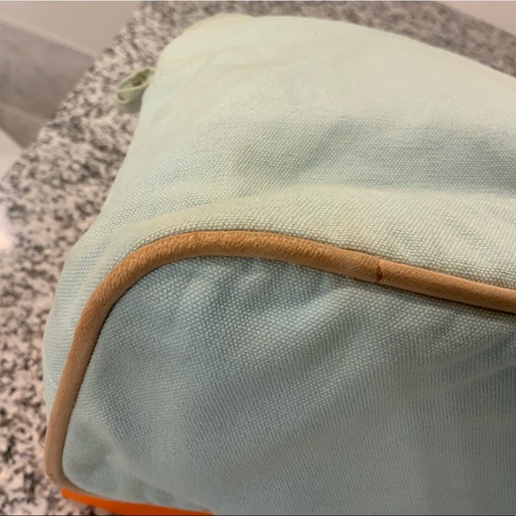 HERMES Mint Green Bolide Cotton Canvas Travel Zip Pouch - Picture 14 of 16